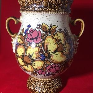 Colorful pottery urn style vase, # 7570